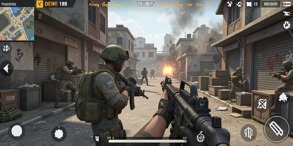 Gameplay menakjubkan DEWI188 dengan pertempuran seru dan strategis.
