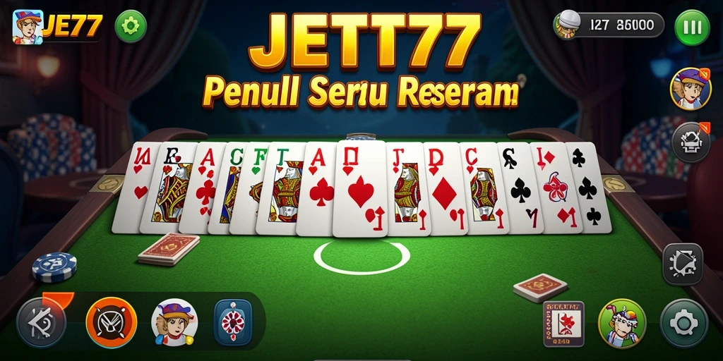 Screenshot gameplay JET77 menunjukkan saat seru dalam permainan domino.