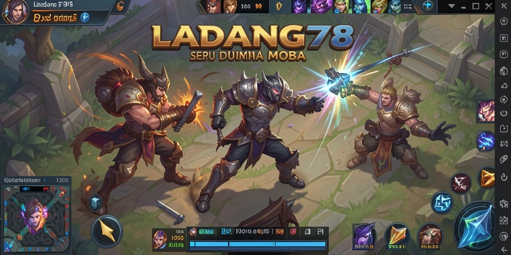 Tampilan aksi seru di LADANG78 saat hero bertarung.