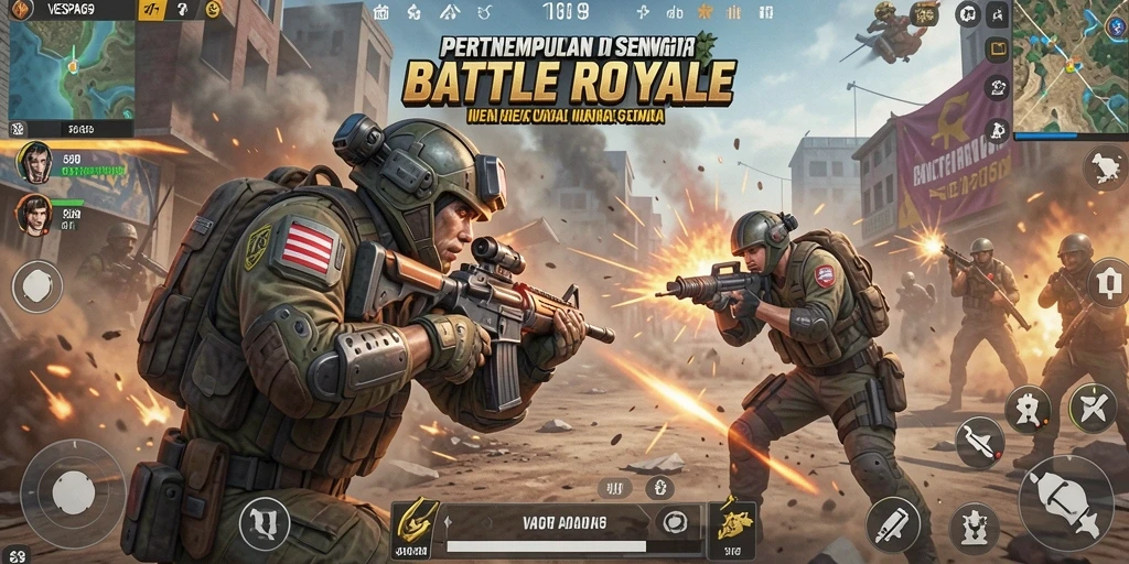 Gameplay seru di VESPA69 saat bertempur di medan perang.